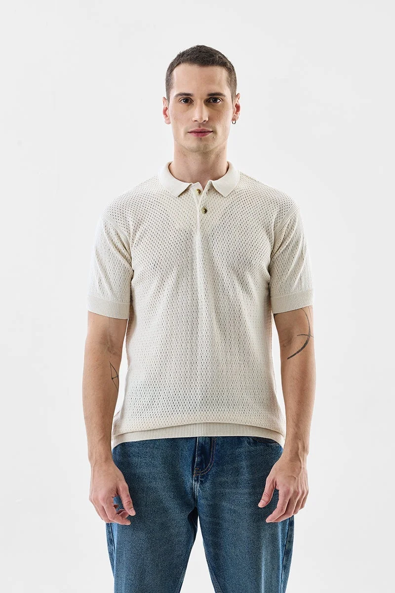 سنيتش تيشيرت بولو قطن ميرسيريزد محبوك مسطح